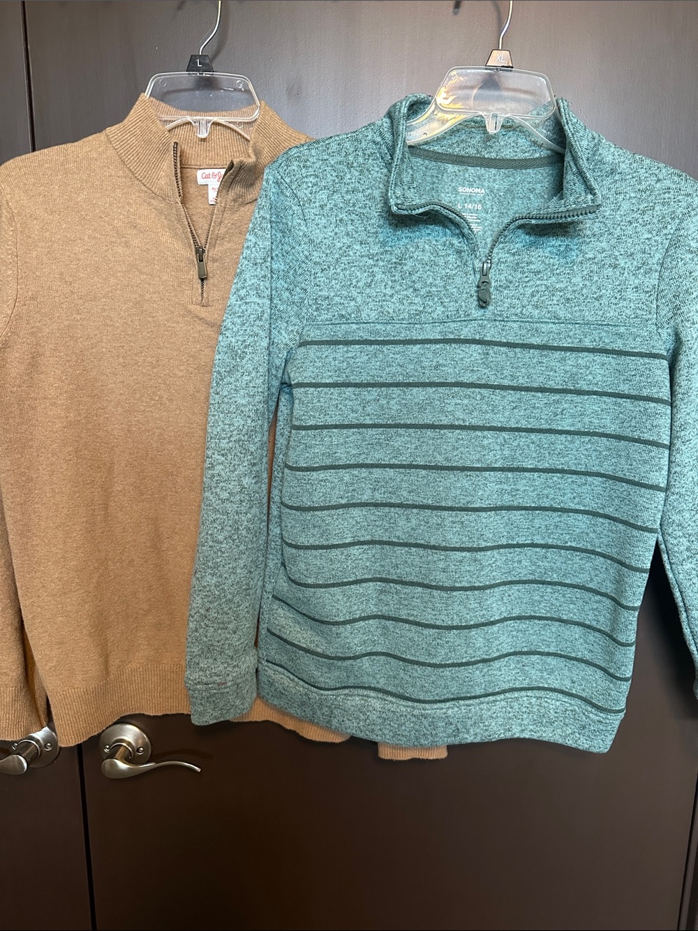 Sonoma & Cat & Jack Big Boys Quarter Zip Pullover Sweaters - Bundle of 2